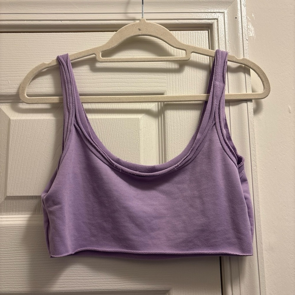 SHEIN Lavender Scoop Crop Tank